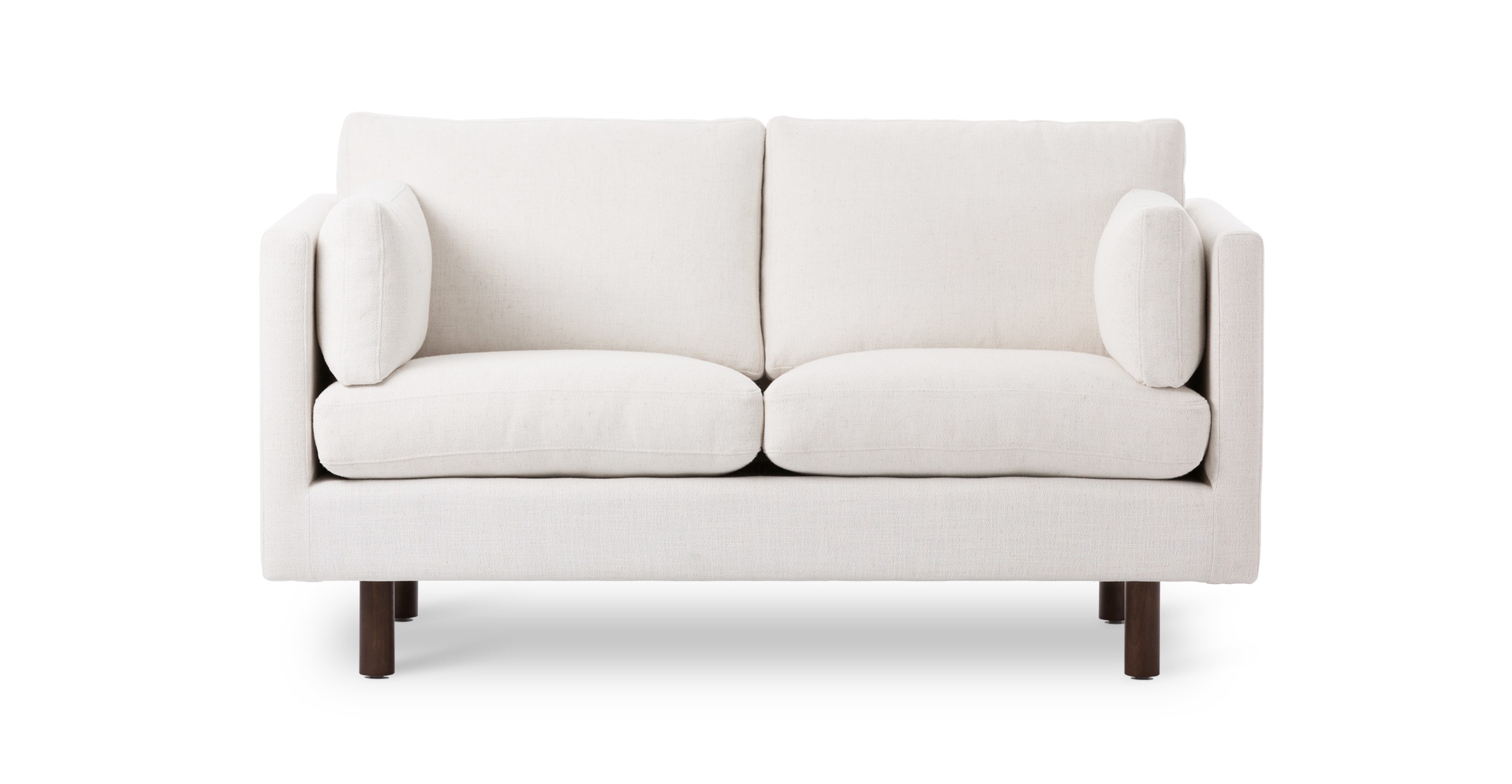 Nova Creamy White Loveseat Loveseats Article Modern Mid Century   Image8590 