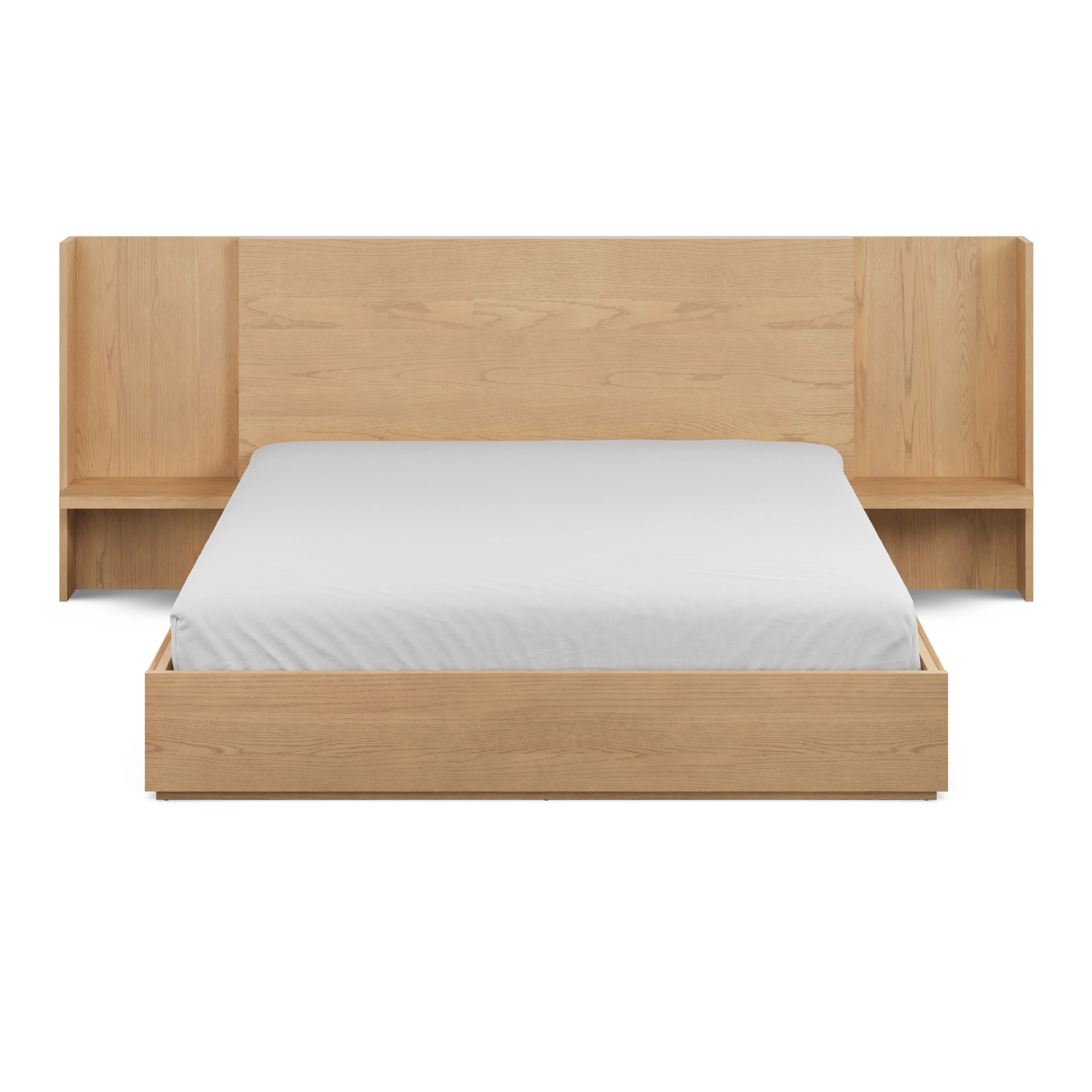Leif King Storage Bed with Nightstands - White Oak