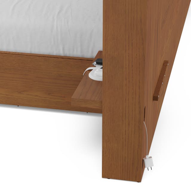 Leif King Storage Bed with Nightstands Set - Smoked Oak
