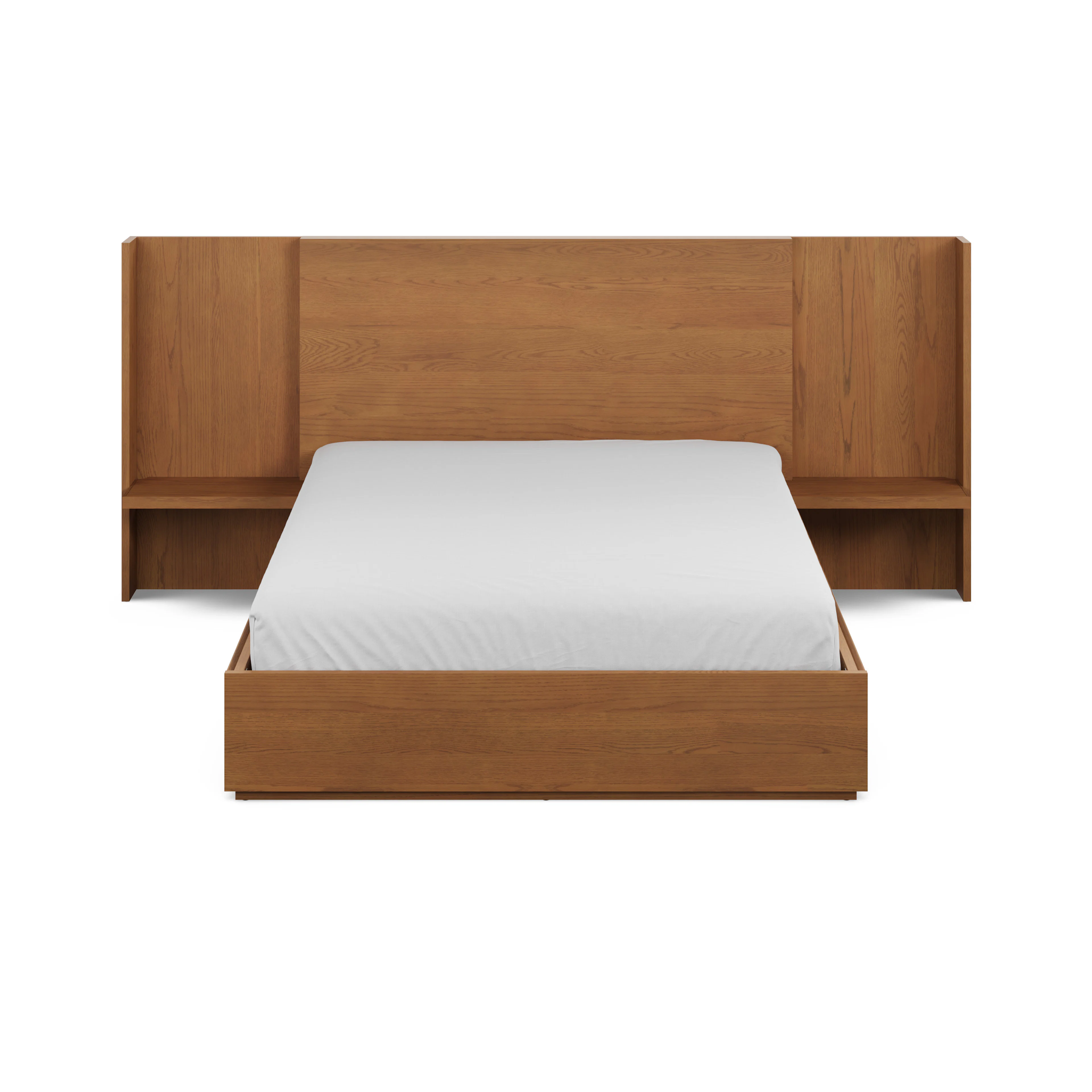 Leif Queen Storage Bed with Nightstands Set - Smoked Oak