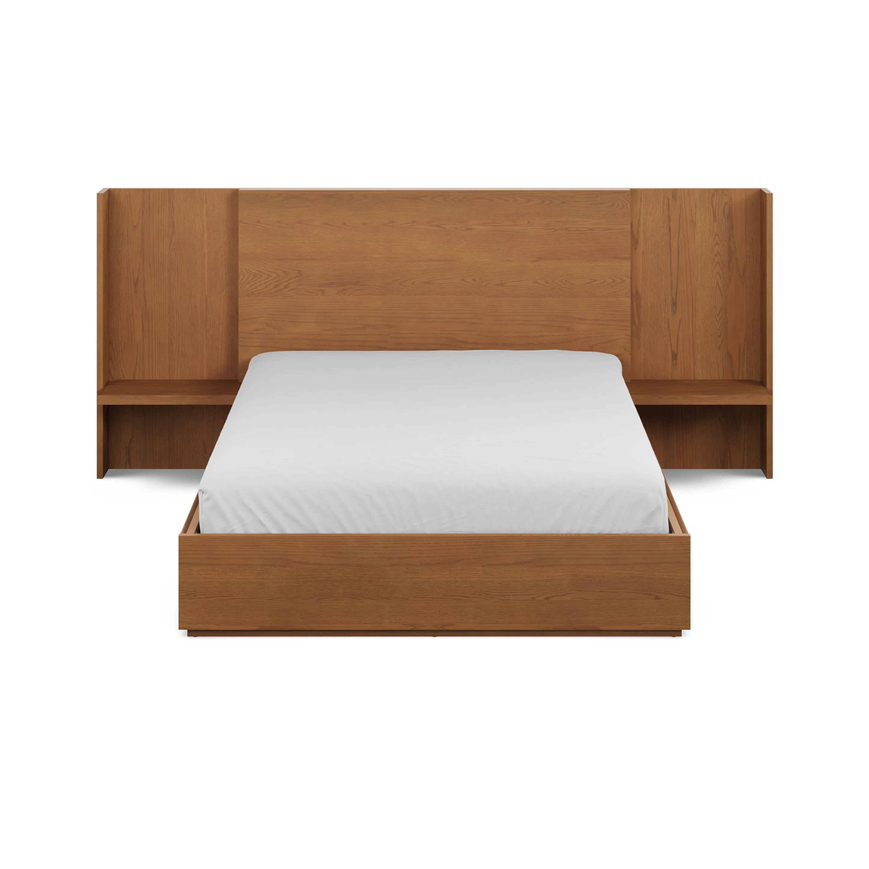 Leif Queen Storage Bed with Nightstands Set - Smoked Oak