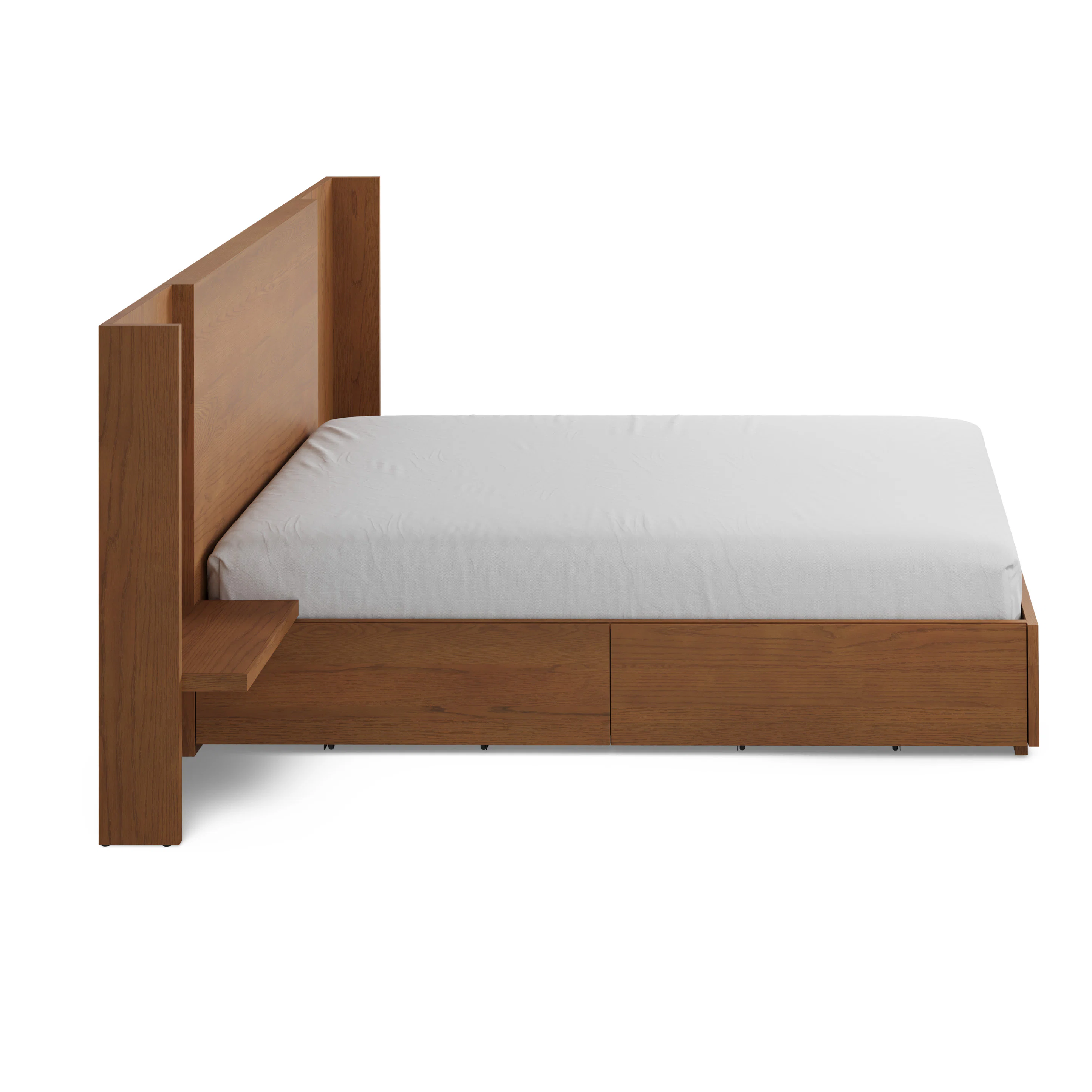Leif Queen Storage Bed with Nightstands Set - Smoked Oak
