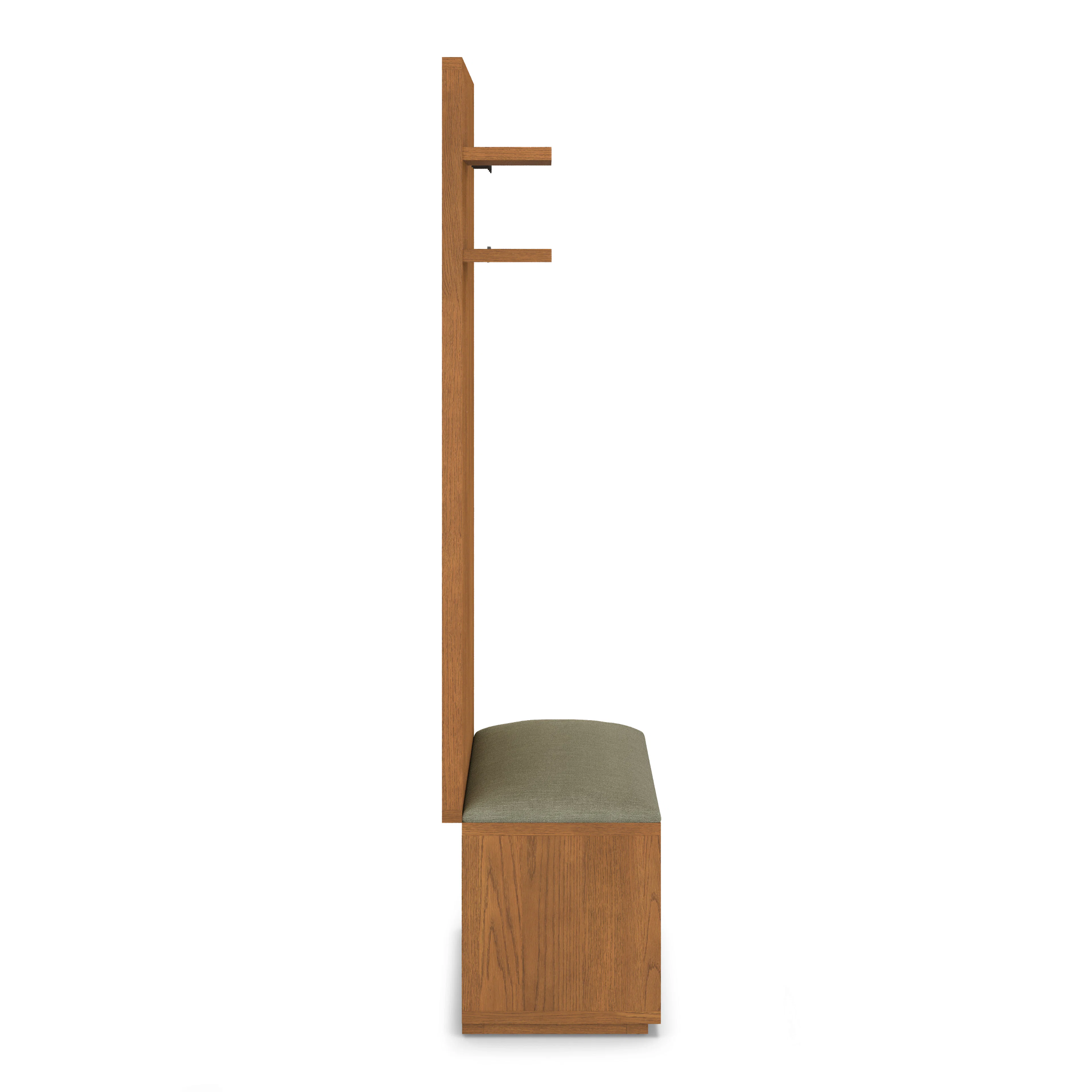 Kouva 47" Bench and Wall Panel Storage Set - Smoked Oak and Algonquin Green