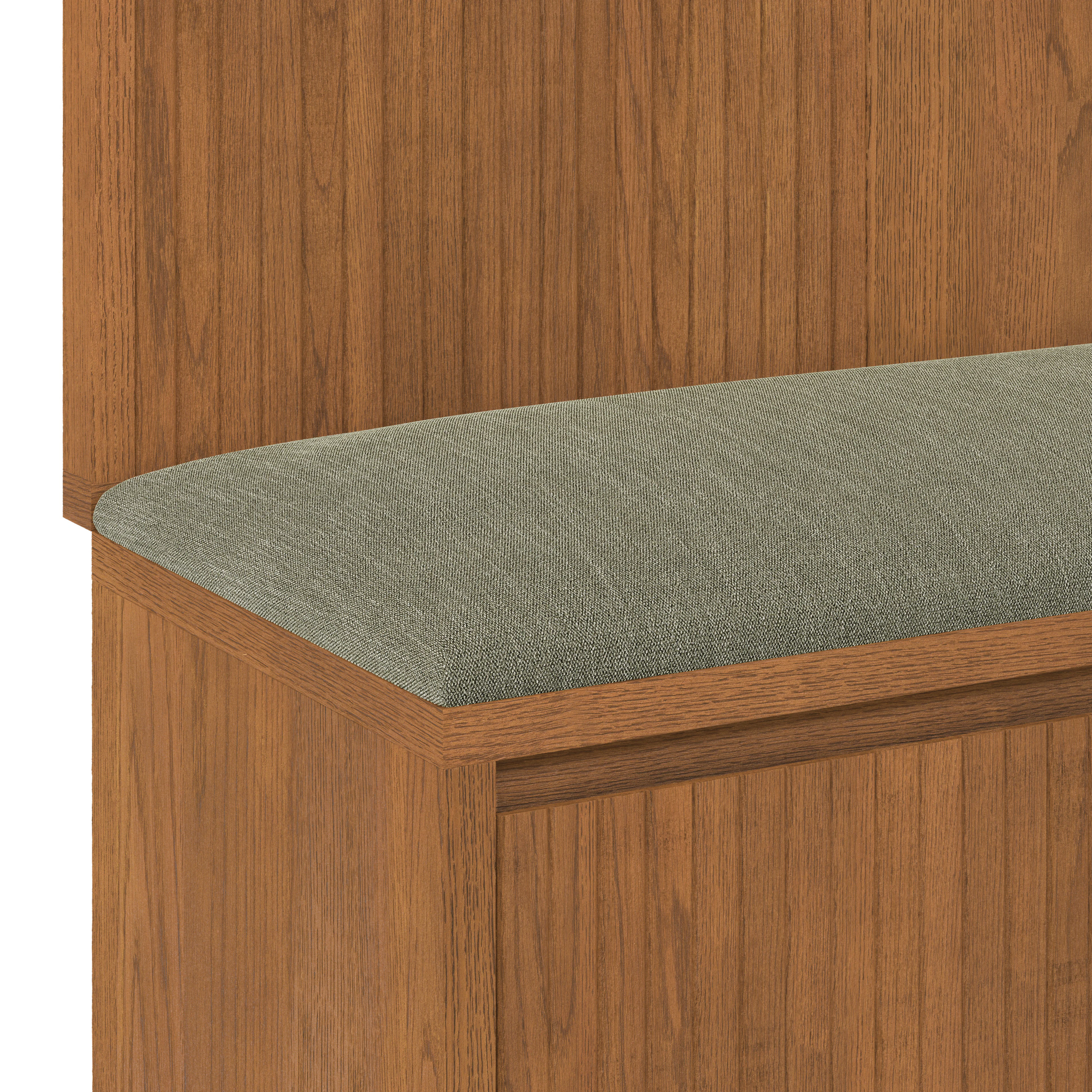 Kouva 47" Bench and Wall Panel Storage Set - Smoked Oak and Algonquin Green