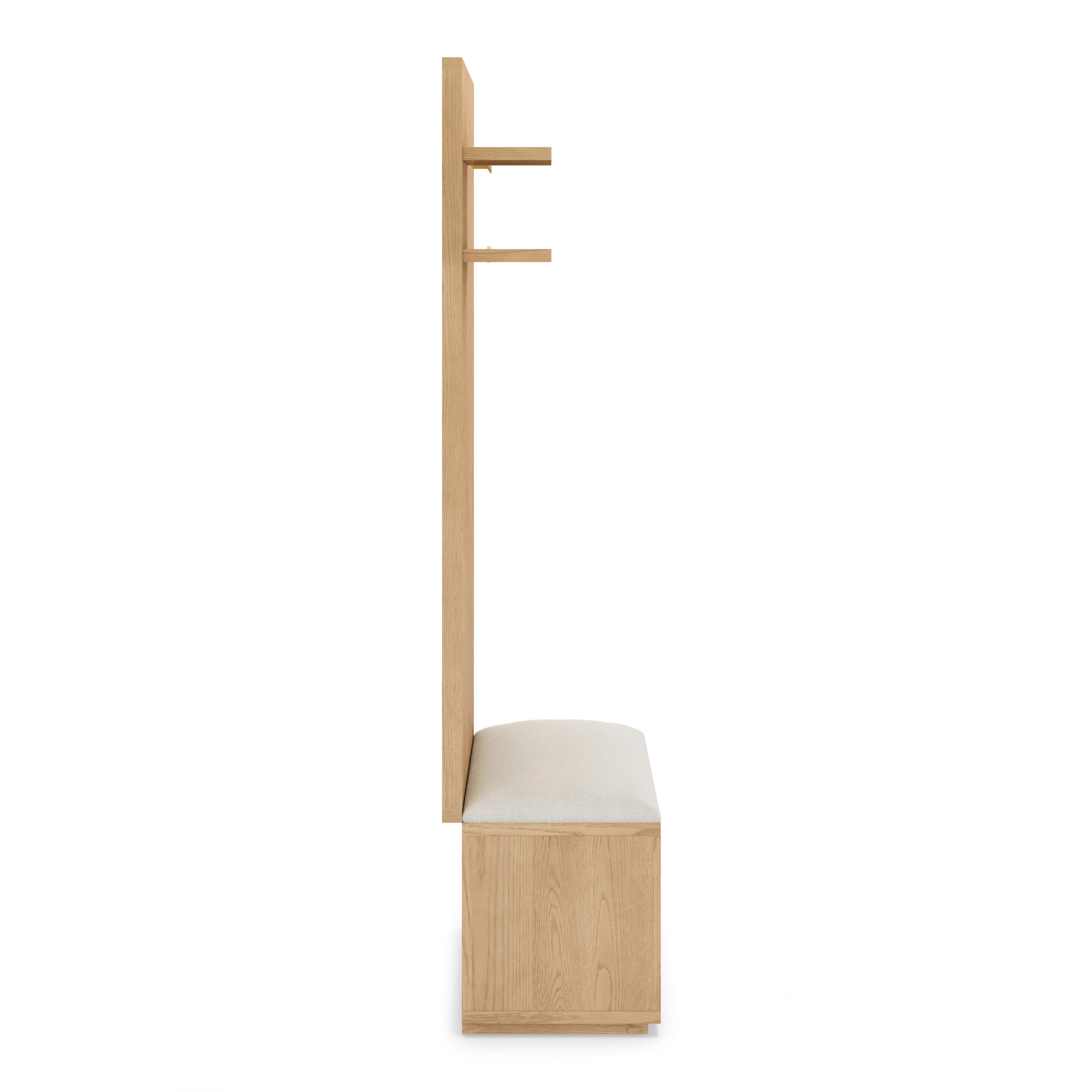 Kouva 47" Bench & Wall Panel Storage Set - Oak & Gray