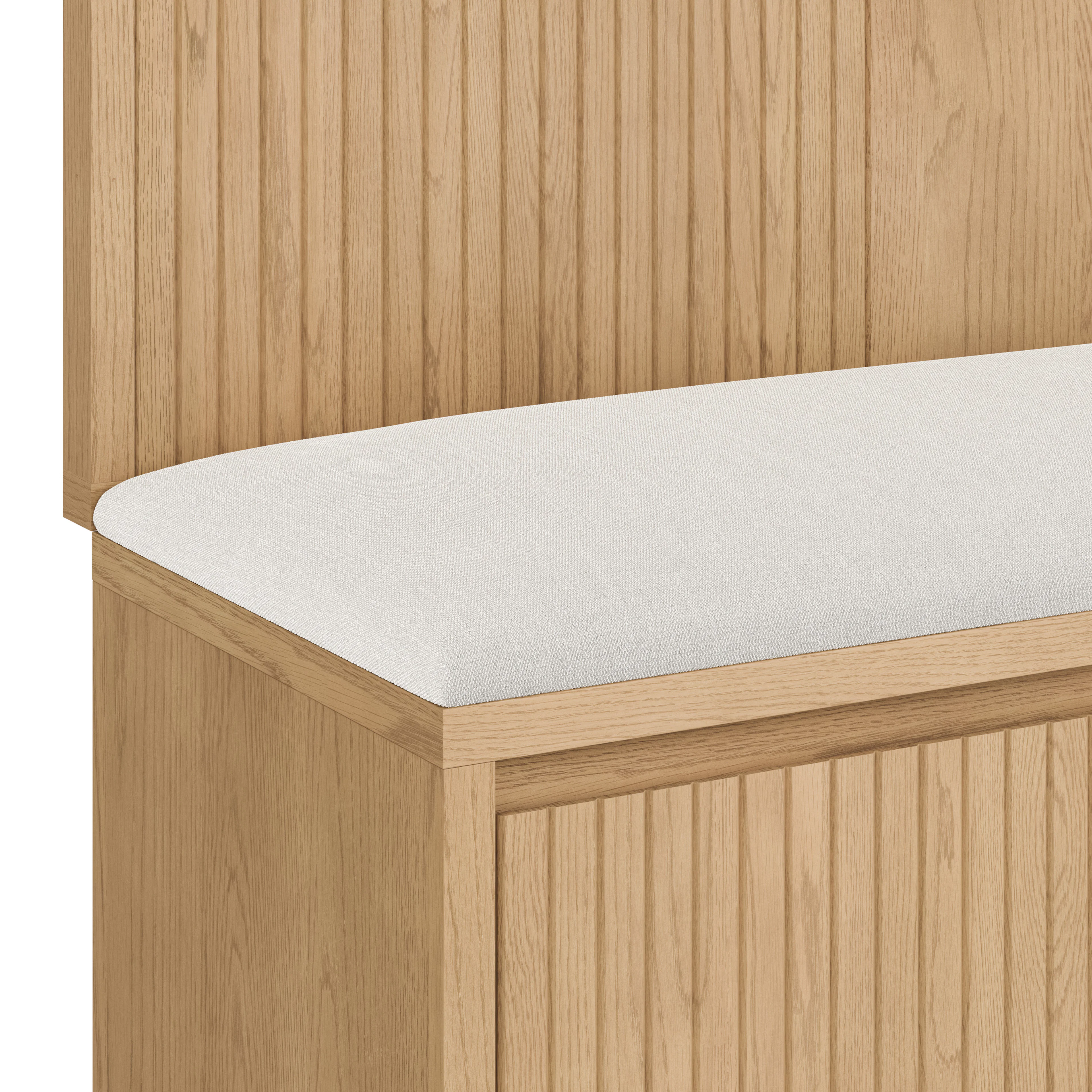 Kouva 47" Bench & Wall Panel Storage Set - Oak & Gray