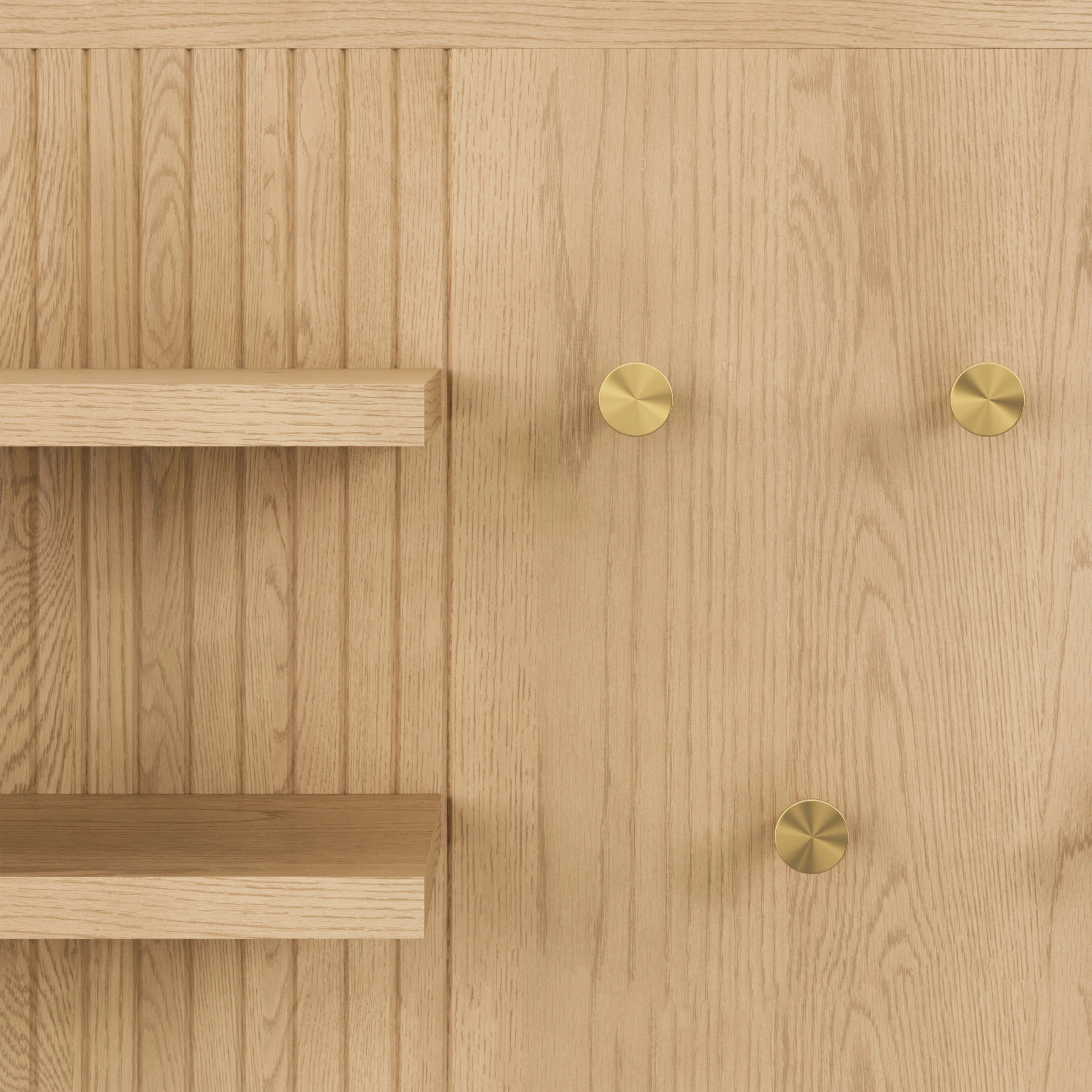 Kouva 47" Bench & Wall Panel Storage Set - Oak & Gray