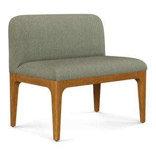 Rosin 34" Armless Banquette - Smoked Oak and Welsh Green