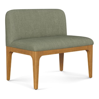 Rosin 34" Armless Banquette - Smoked Oak and Welsh Green