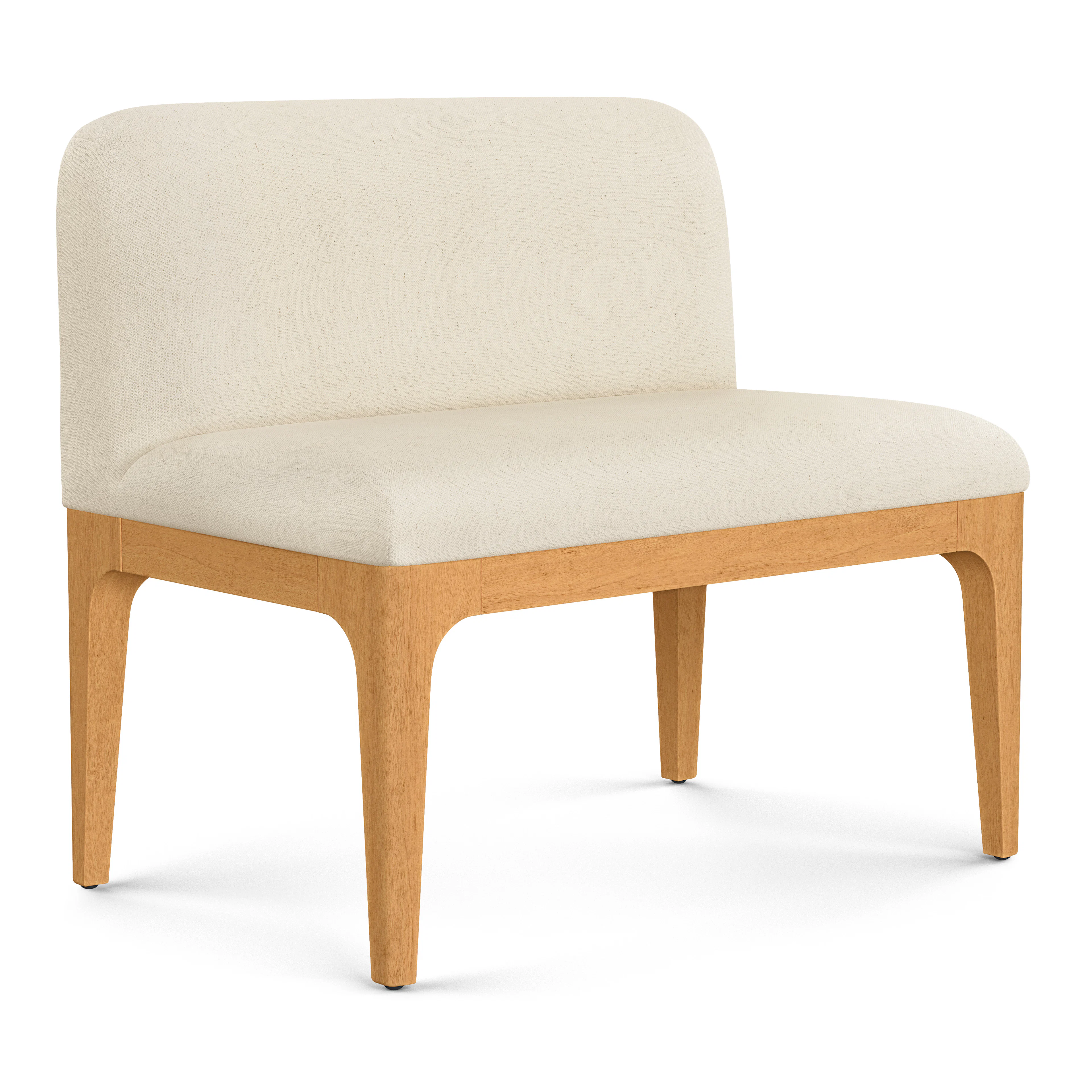 Rosin 34" Armless Banquette - Natural Oak and Sand Ivory