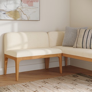 Rosin 34" Armless Banquette - Oak and Sand Ivory