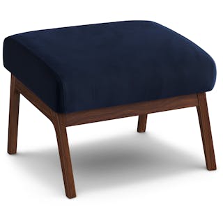 Otio 22" Velvet Ottoman - Walnut and Hale Ink