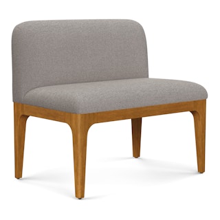 Rosin 34" Armless Banquette - Smoked Oak and Hestia Gray
