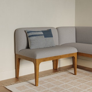 Rosin 34" Armless Banquette - Smoked Oak and Hestia Gray