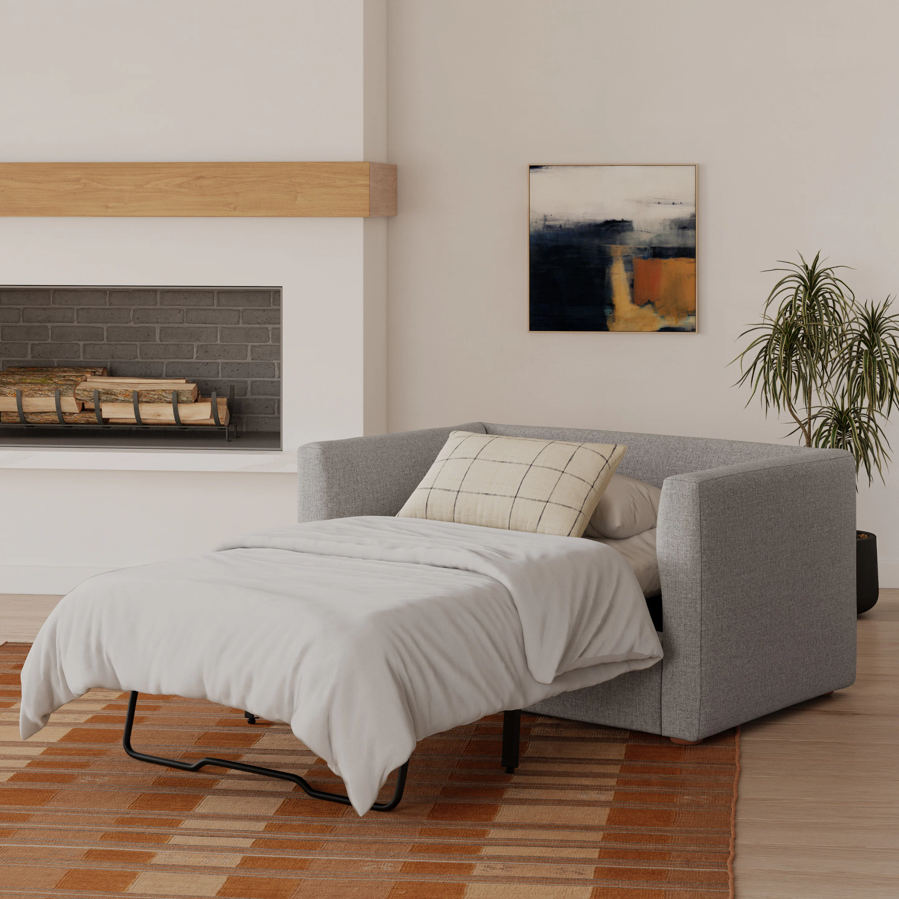 Marina 57" Sleeper Lounge Chair - Hestia Gray