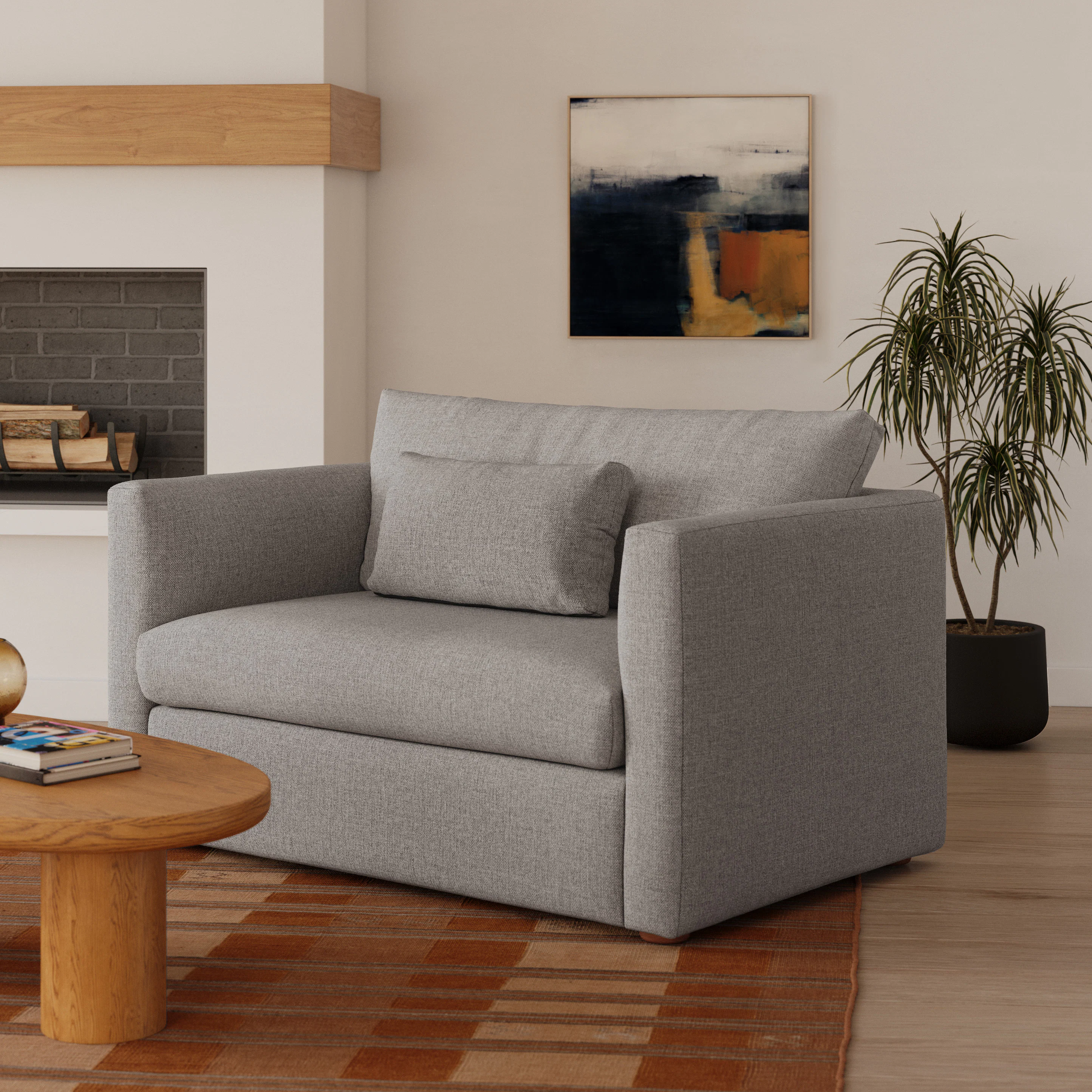 Marina 57" Sleeper Lounge Chair - Hestia Gray