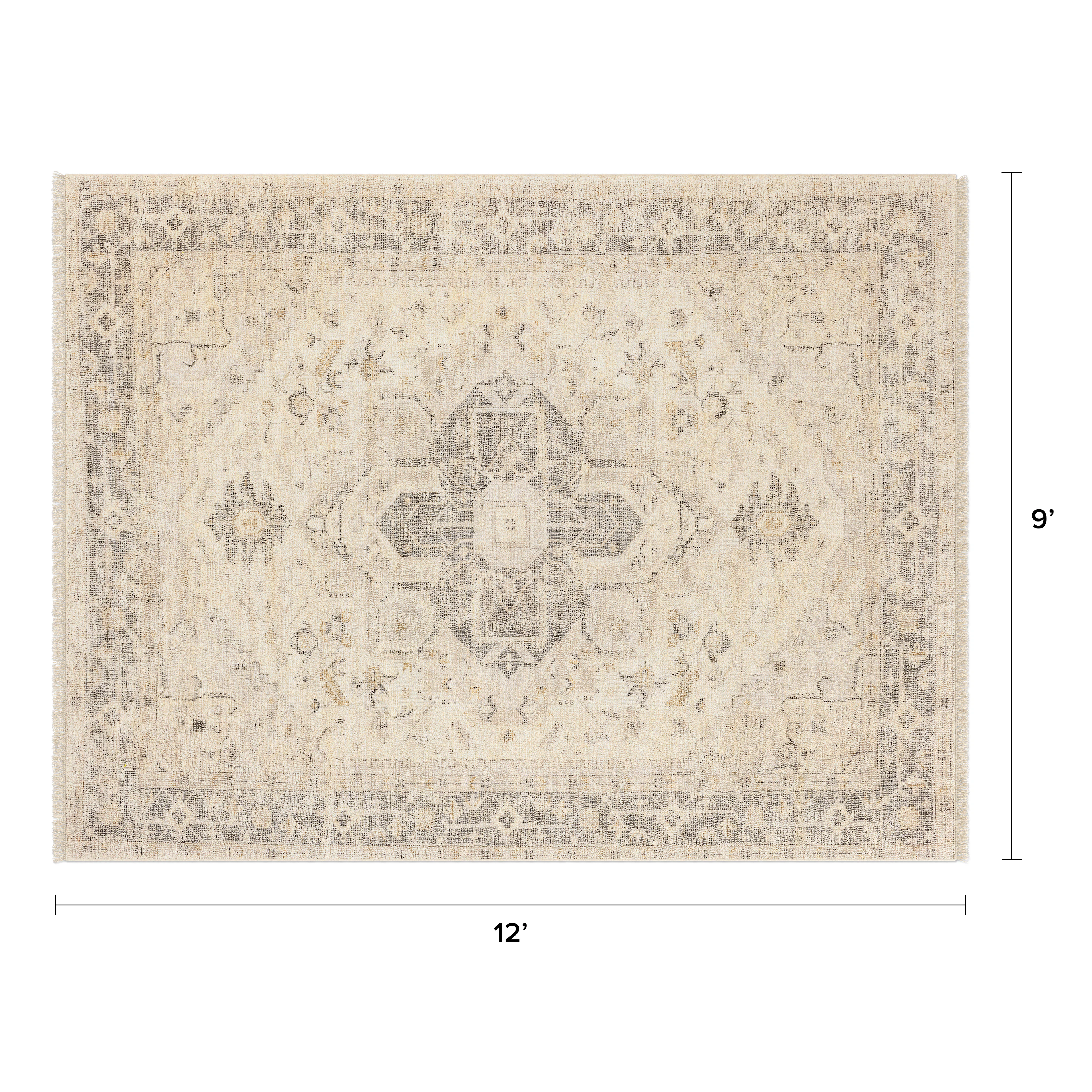 Hobart 9x12 Cream Multi Rug - Elegant & Stylish