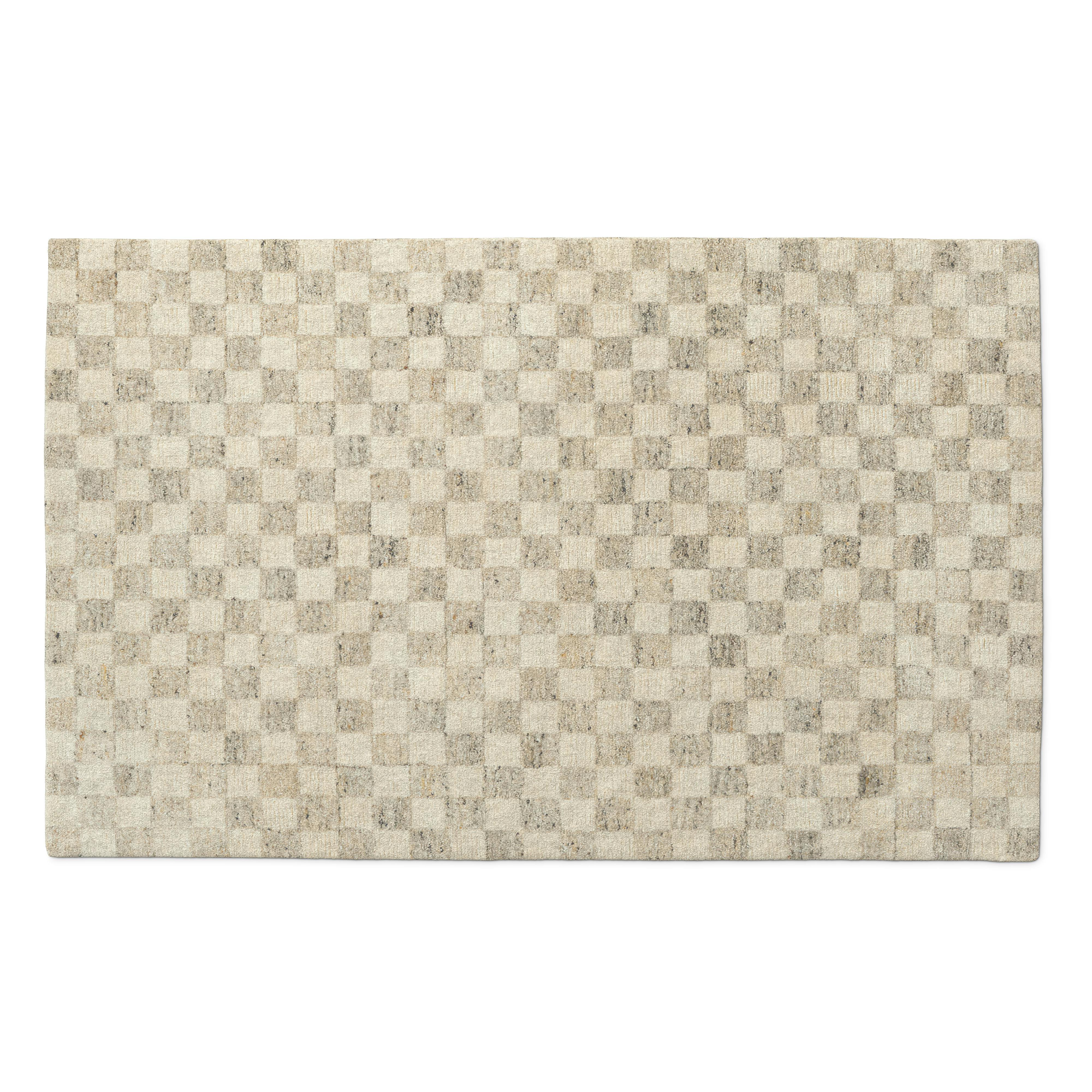 Murray Checkered Gray Rug 5 x 8 | Article