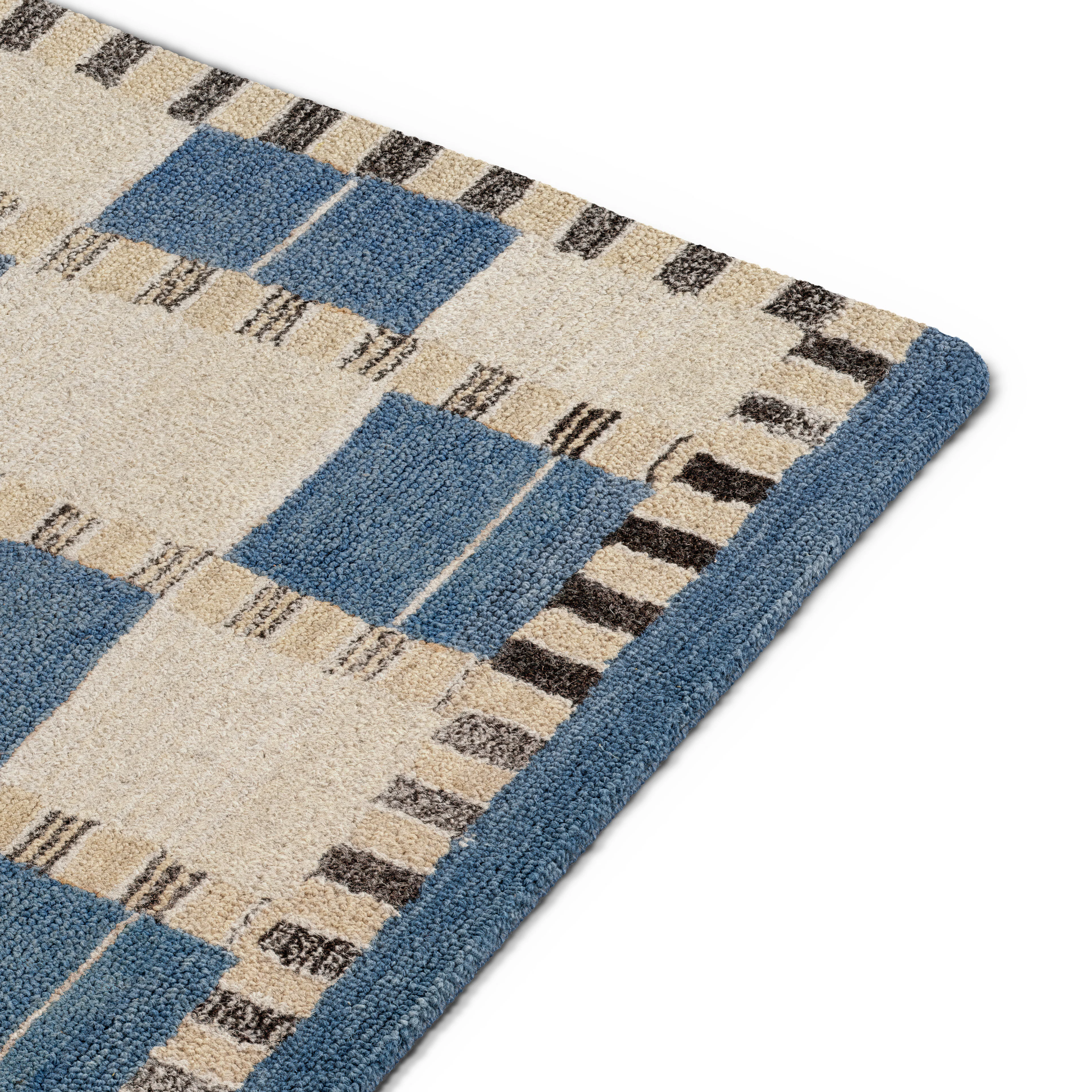 Jaris 5x8 Blue Quilt Check Rug - Stylish & Cozy