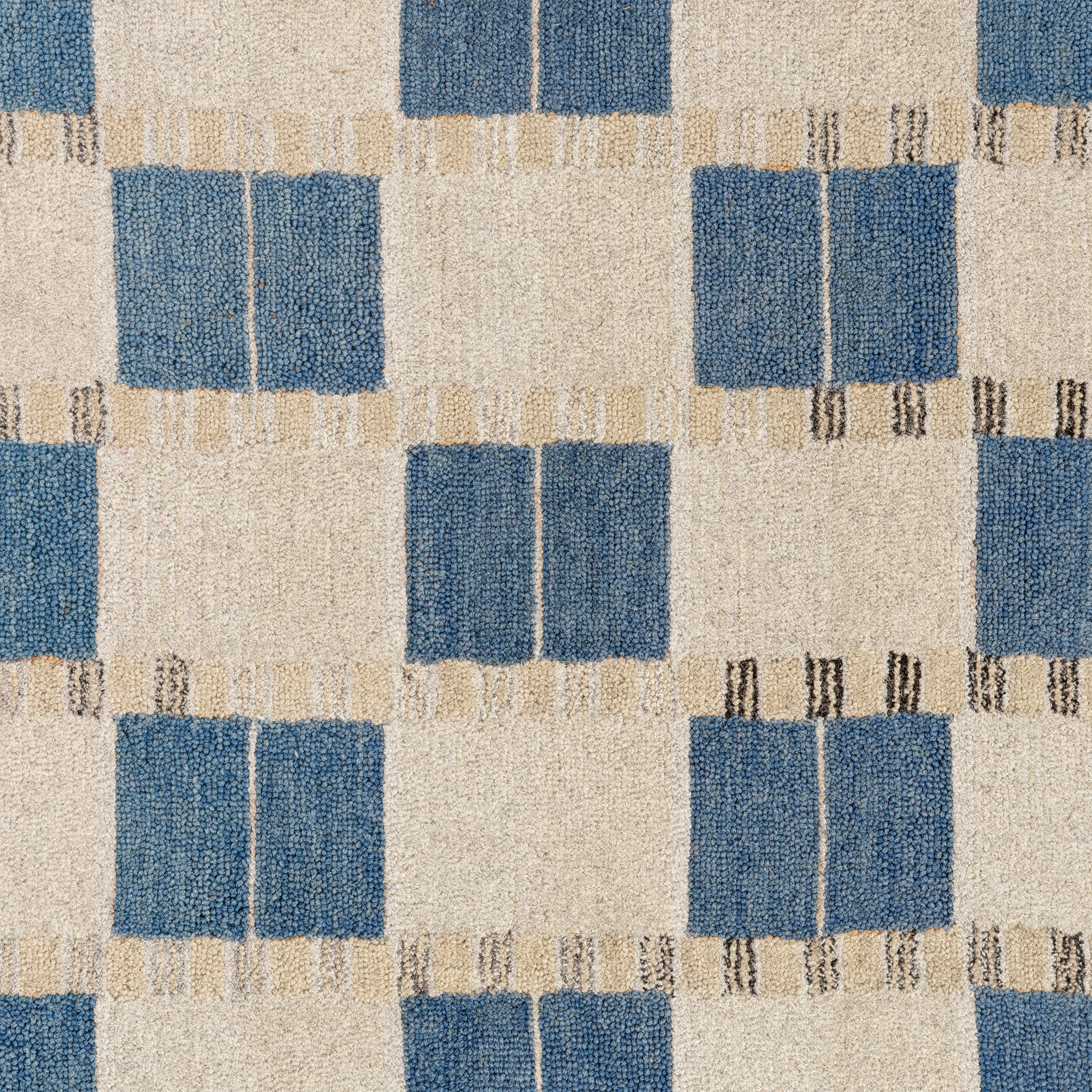 Jaris 5x8 Blue Quilt Check Rug - Stylish & Cozy