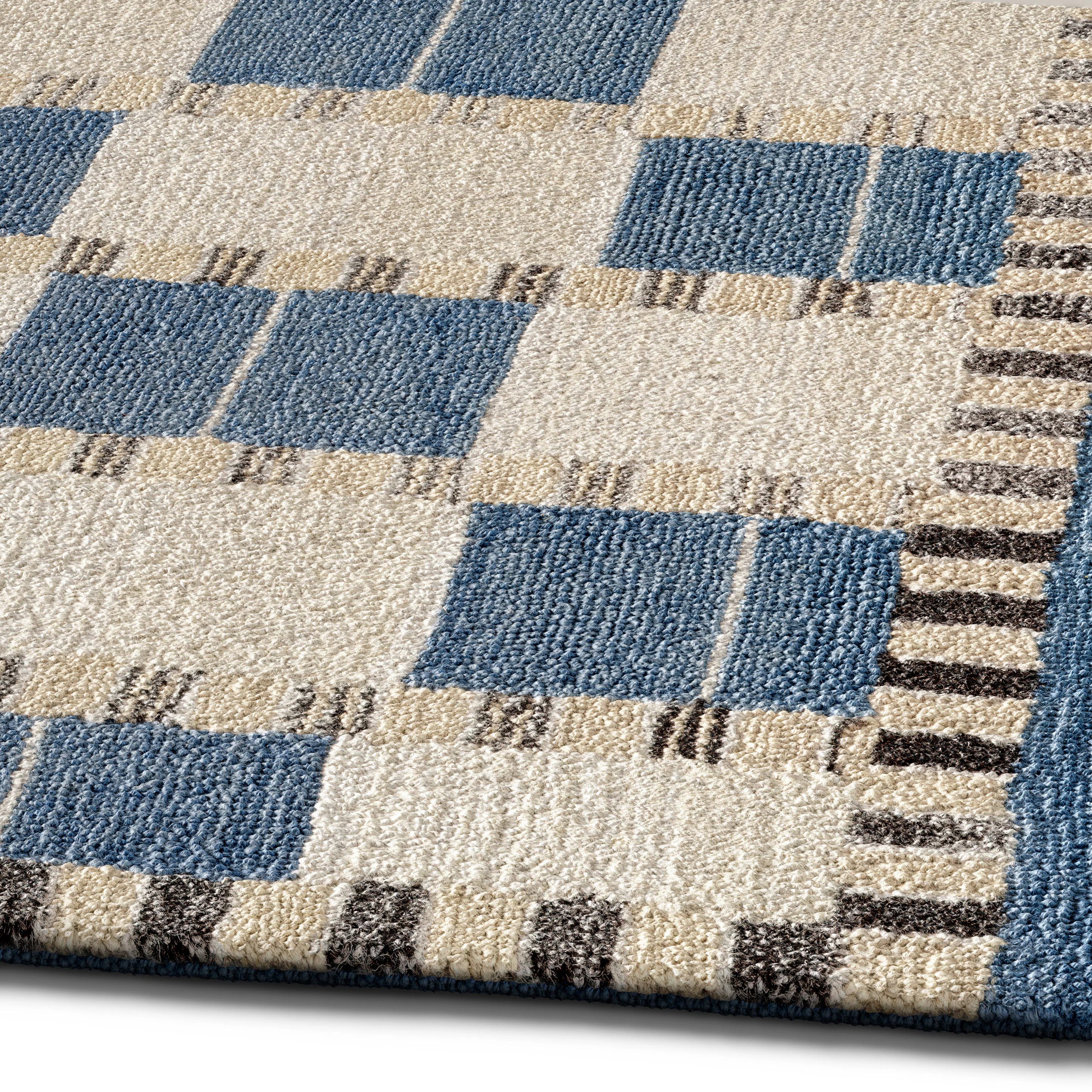 Jaris 5x8 Blue Quilt Check Rug - Stylish & Cozy
