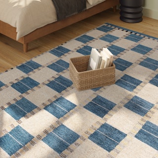 Jaris 5 x 8 Rug - Blue Quilt Checks