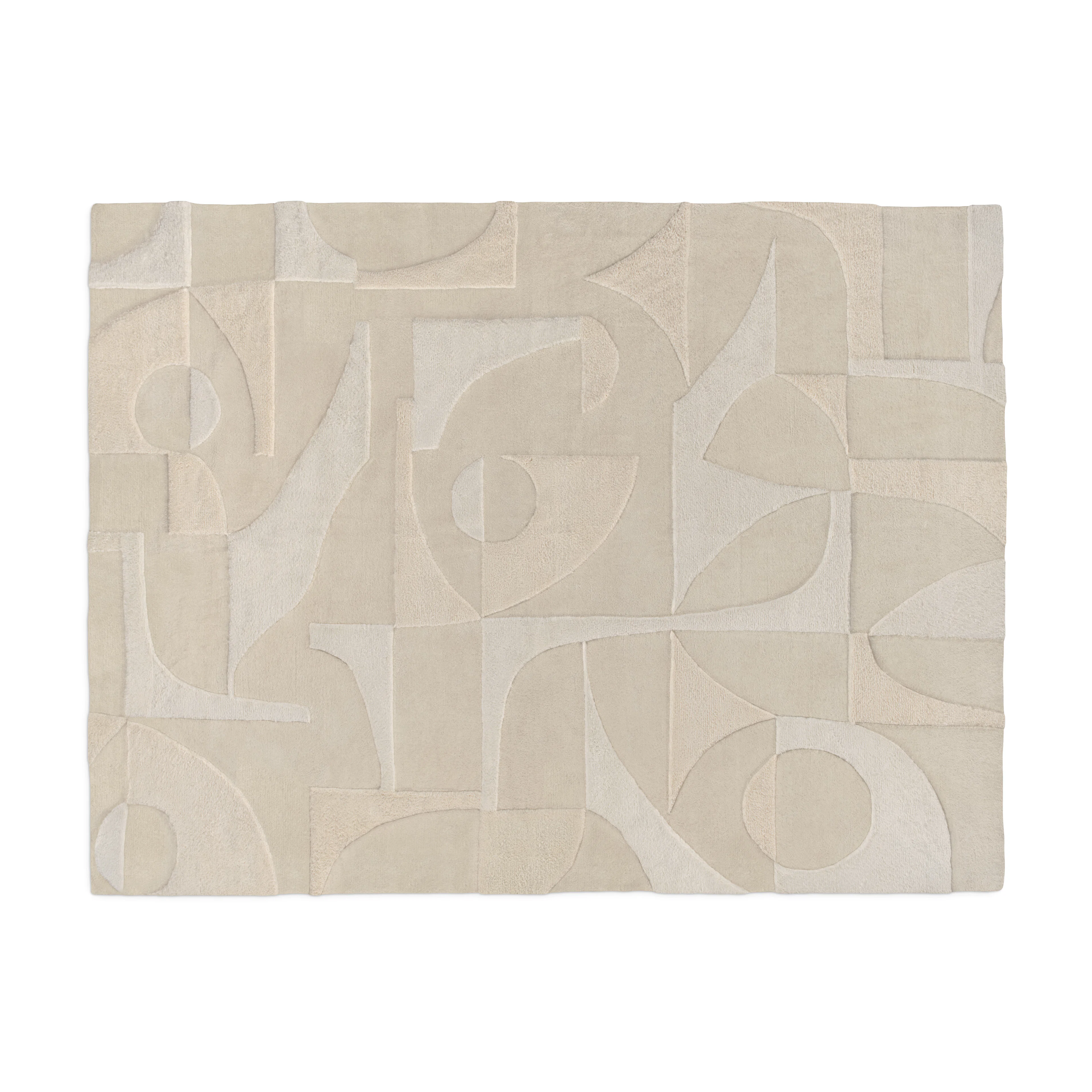 Fraya 9x12 Textured Ivory Wool Rug - Stylish & Modern