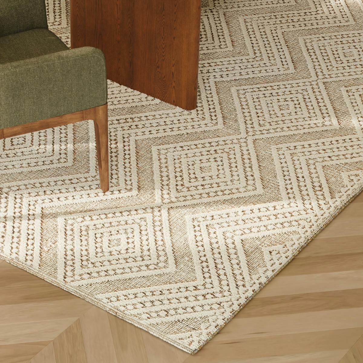 Carina Textured Ivory Patterned Rug 9 x 12 | Article