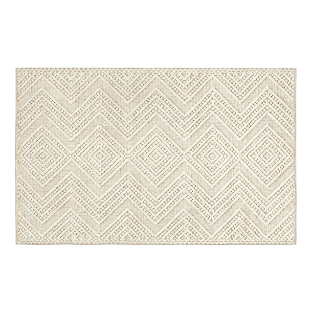 Carina Textured Ivory Patterned Rug 5 x 8 | Article