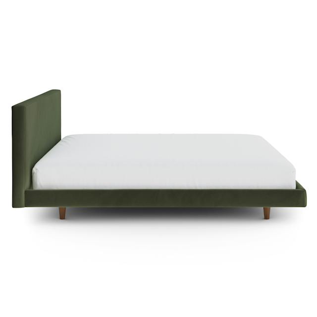 Tessu Hale Fir Green Velvet Upholstered King Low Profile Upholstered ...