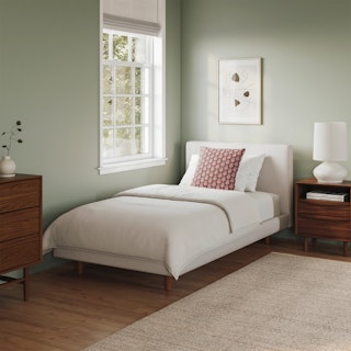 Tessu Twin Low Profile Upholstered Bed - Napa White