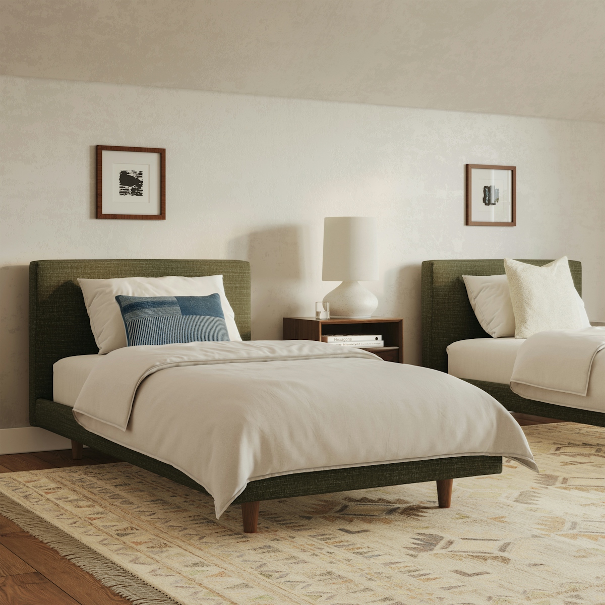 Tessu Napa Moss Upholstered Twin Low Profile Upholstered Bed | Article