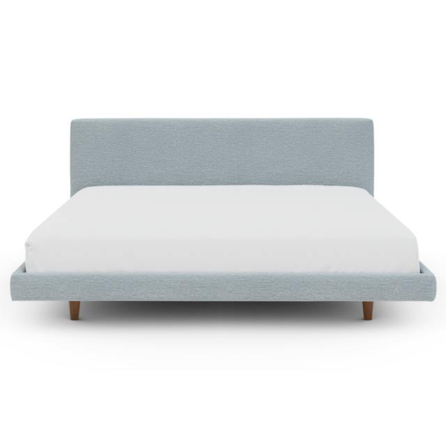 Tessu Silver Light Blue Upholstered King Low Profile Upholstered Bed ...