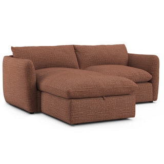 Leigh 83" Reversible Storage Sectional - Napa Rust