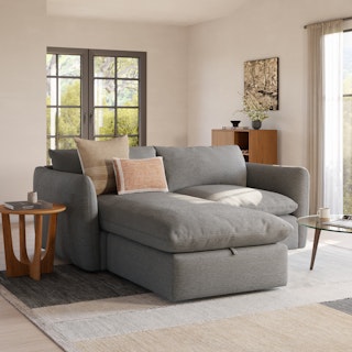 Leigh 86" Reversible Storage Sectional - Silver Gray