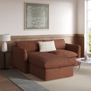 Leigh 86" Reversible Sleeper Storage Sectional - Napa Rust