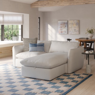 Leigh 86" Reversible Sleeper Storage Sectional - Silver Ivory