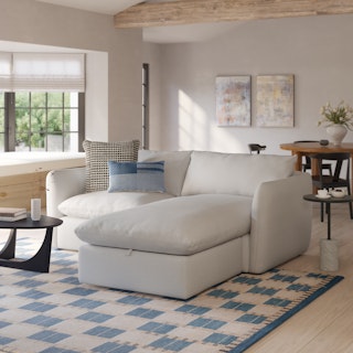 Leigh 86" Reversible Sleeper Storage Sectional - Silver Ivory
