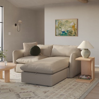 Leigh 86" Reversible Storage Sleeper Sectional - Silver Taupe