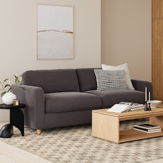 Vati 92" Velvet Sofa - Hale Warm Gray