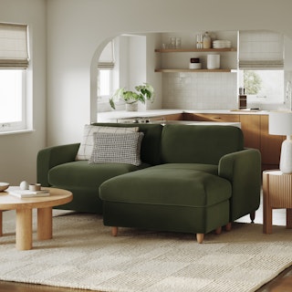 Vati 80" Velvet Right Storage Sectional - Hale Fir Green