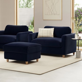 Vati 53" Velvet Sleeper Chair - Hale Ink