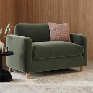 Vati 53" Velvet Sleeper Chair - Hale Fir Green