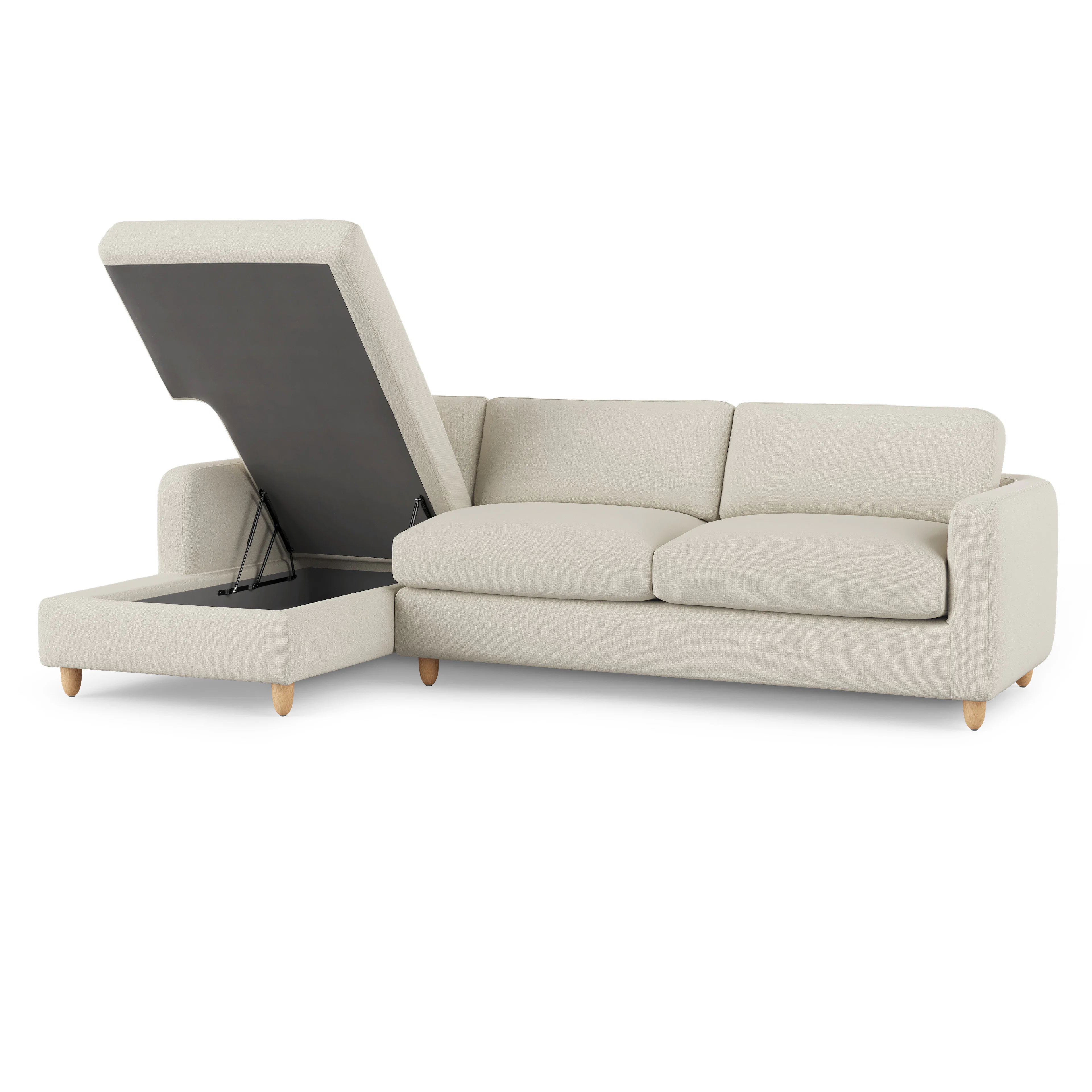 Vati 98.5" Left Storage Sleeper Sectional - Buckler Ivory
