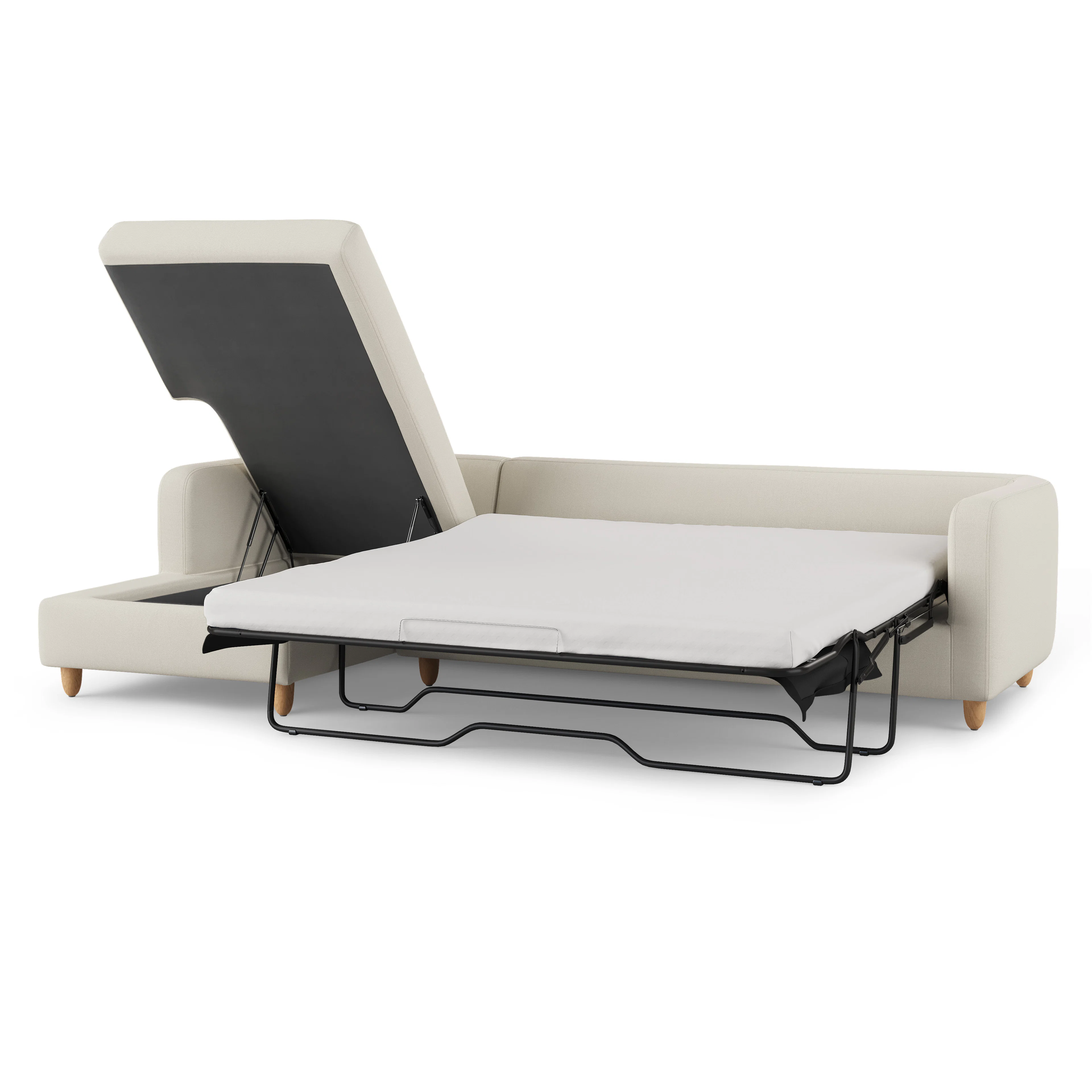 Vati 98.5" Left Storage Sleeper Sectional - Buckler Ivory