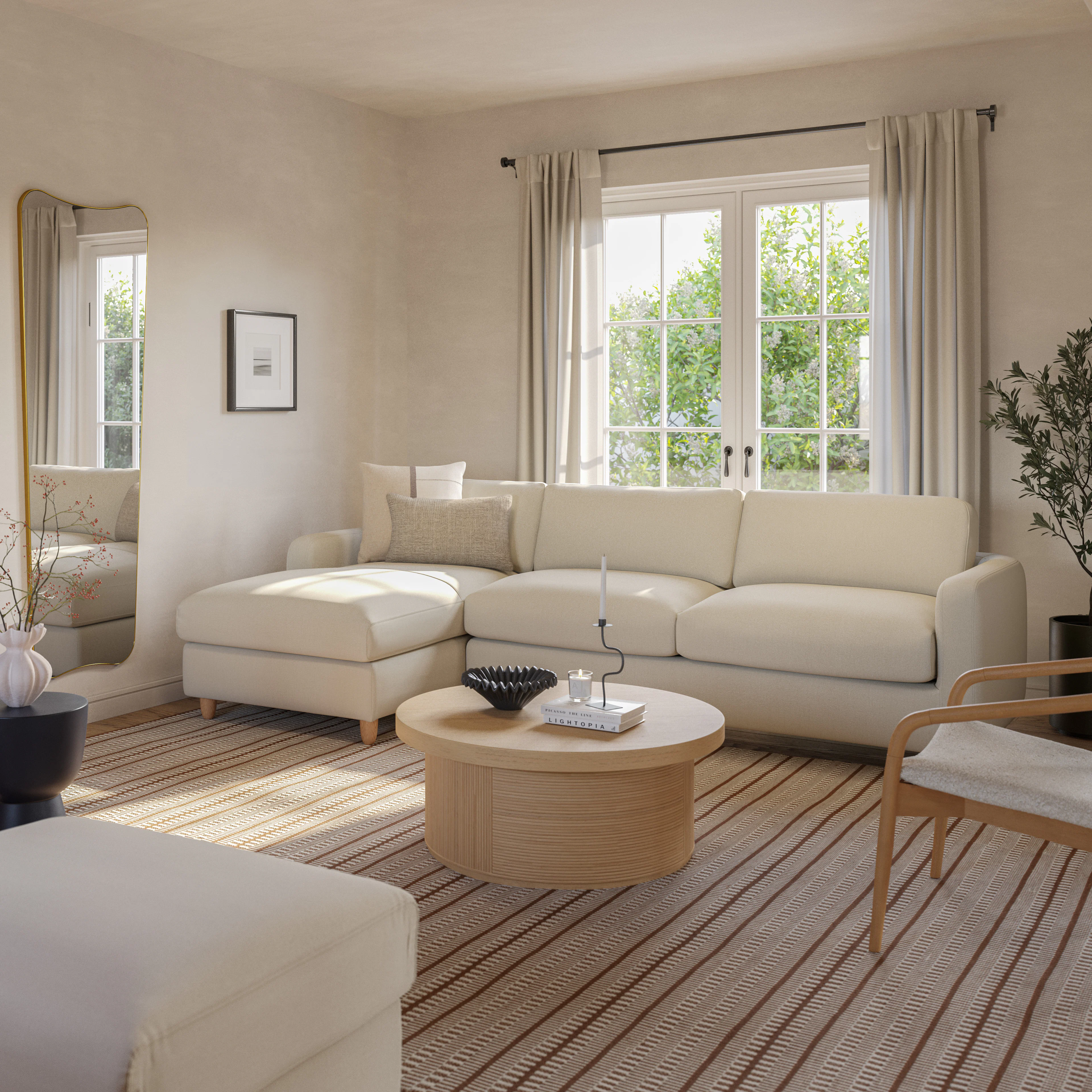 Vati 98.5" Left Storage Sleeper Sectional - Buckler Ivory