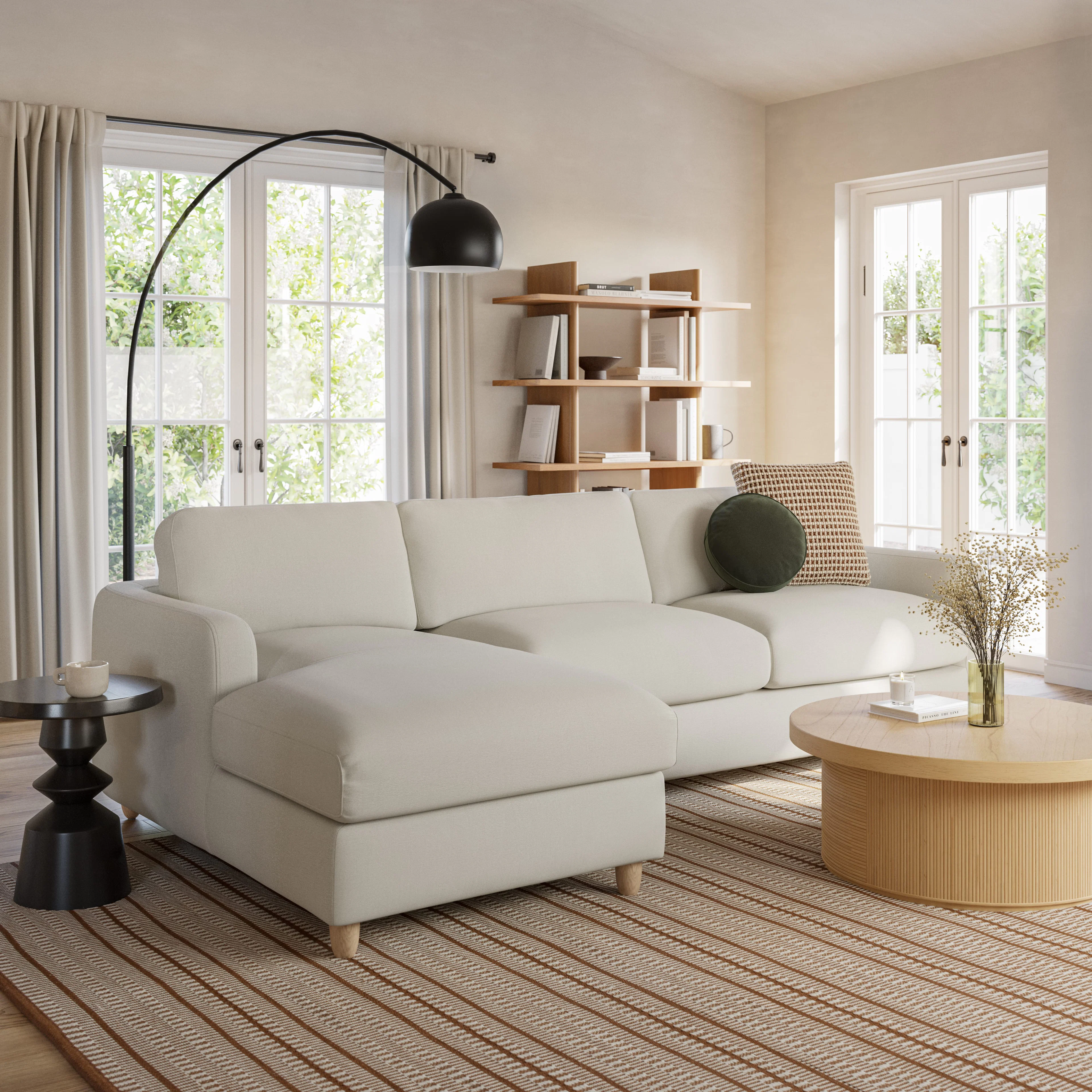 Vati 98.5" Left Storage Sleeper Sectional - Buckler Ivory