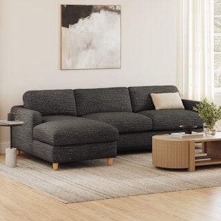 Vati 114" Left Storage Sleeper Sectional - Napa Charcoal