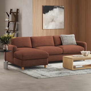 Vati 98.5" Left Storage Sleeper Sectional - Napa Rust
