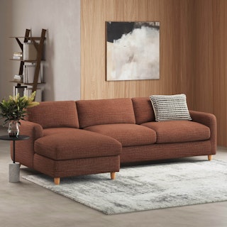 Vati 98.5" Left Storage Sleeper Sectional - Napa Rust